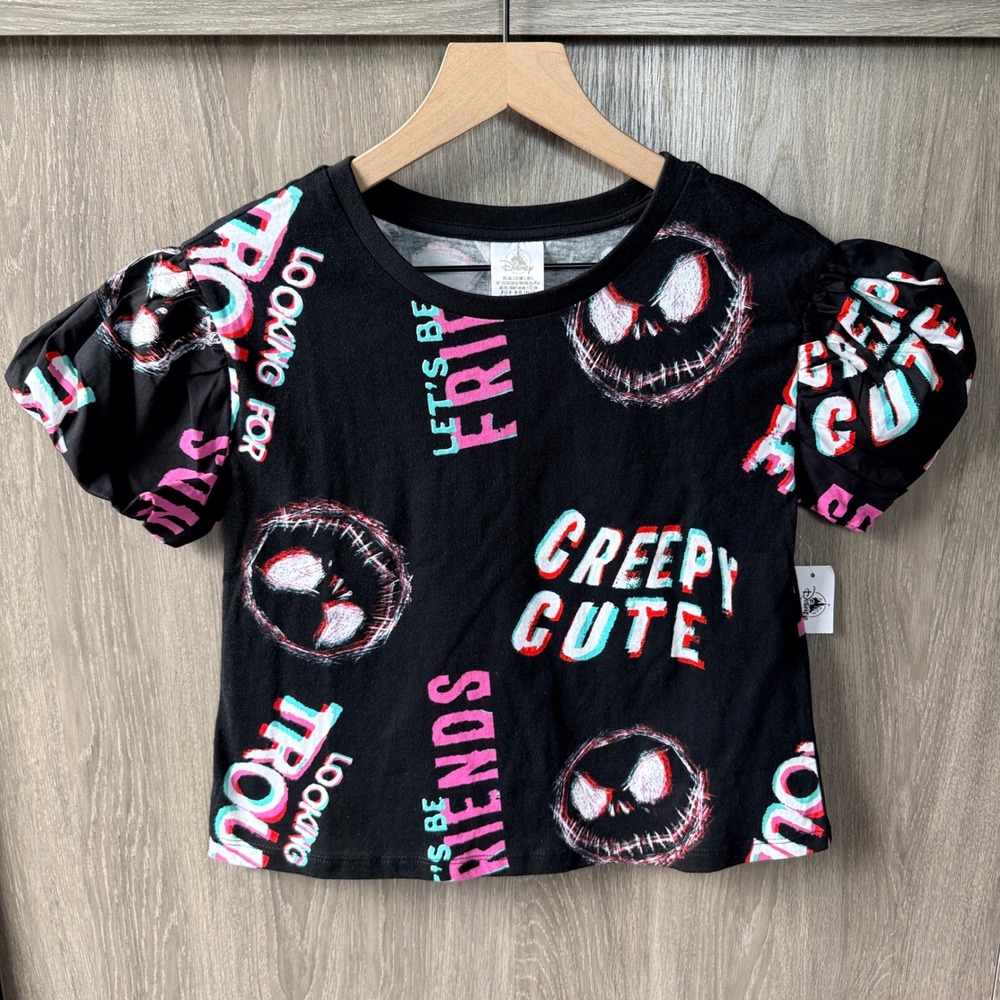 Disney Park Nightmare Before Christmas Top Women LRG Black Jack Skellington NWT